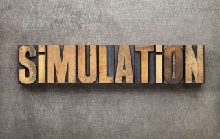 simulation spelled out in printer's blocks (photo)
